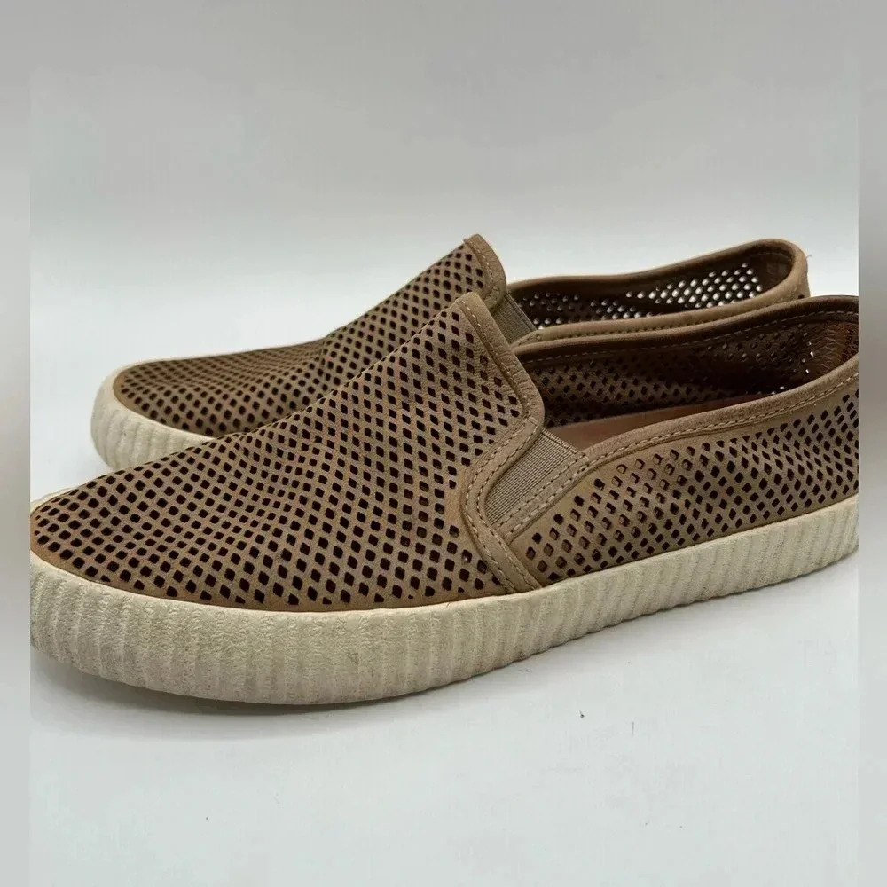 Frye Shoes | Frye Camille Perforated Slip On Sneakers Size 7| Color: Tan - Picture 2 of 8